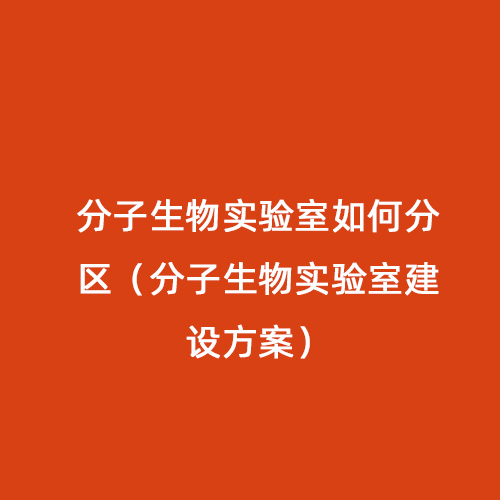 分子生物實驗室如何分區（分子生物實驗室建設方案）